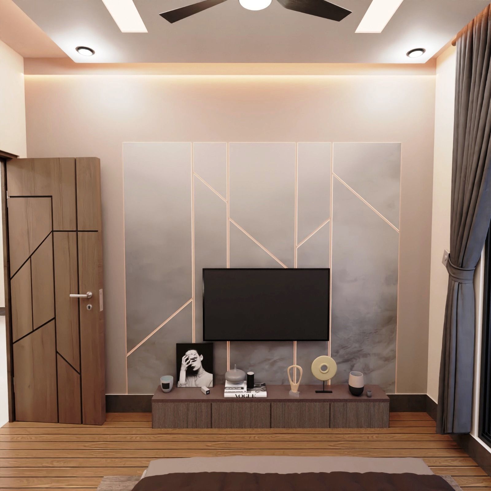 2 BHK Apartment Interior with Assets DS3 Low-poly 3D model_9