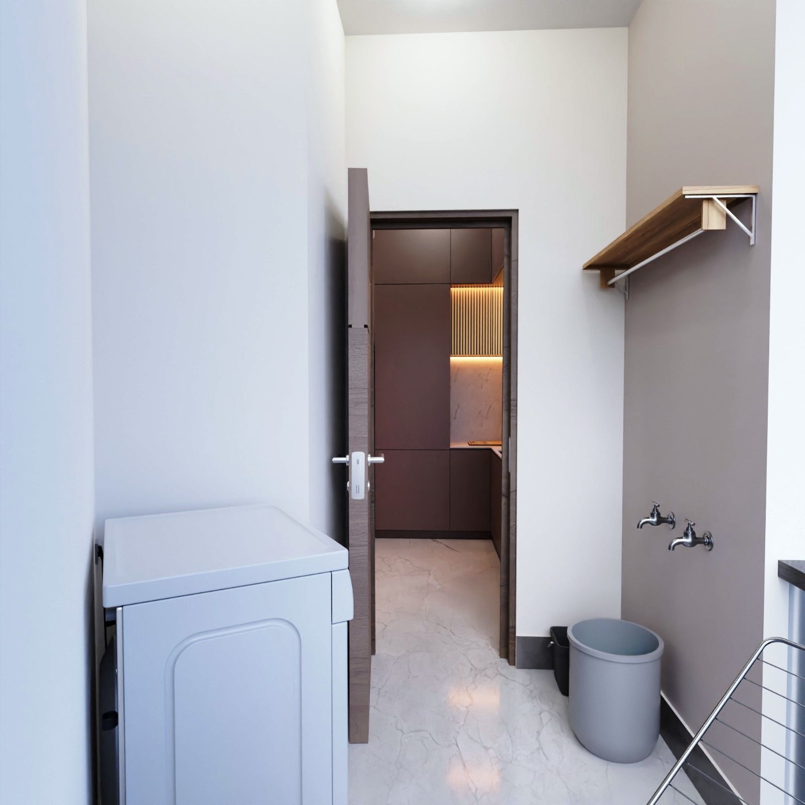 2 BHK Apartment Interior with Assets DS3 Low-poly 3D model_19