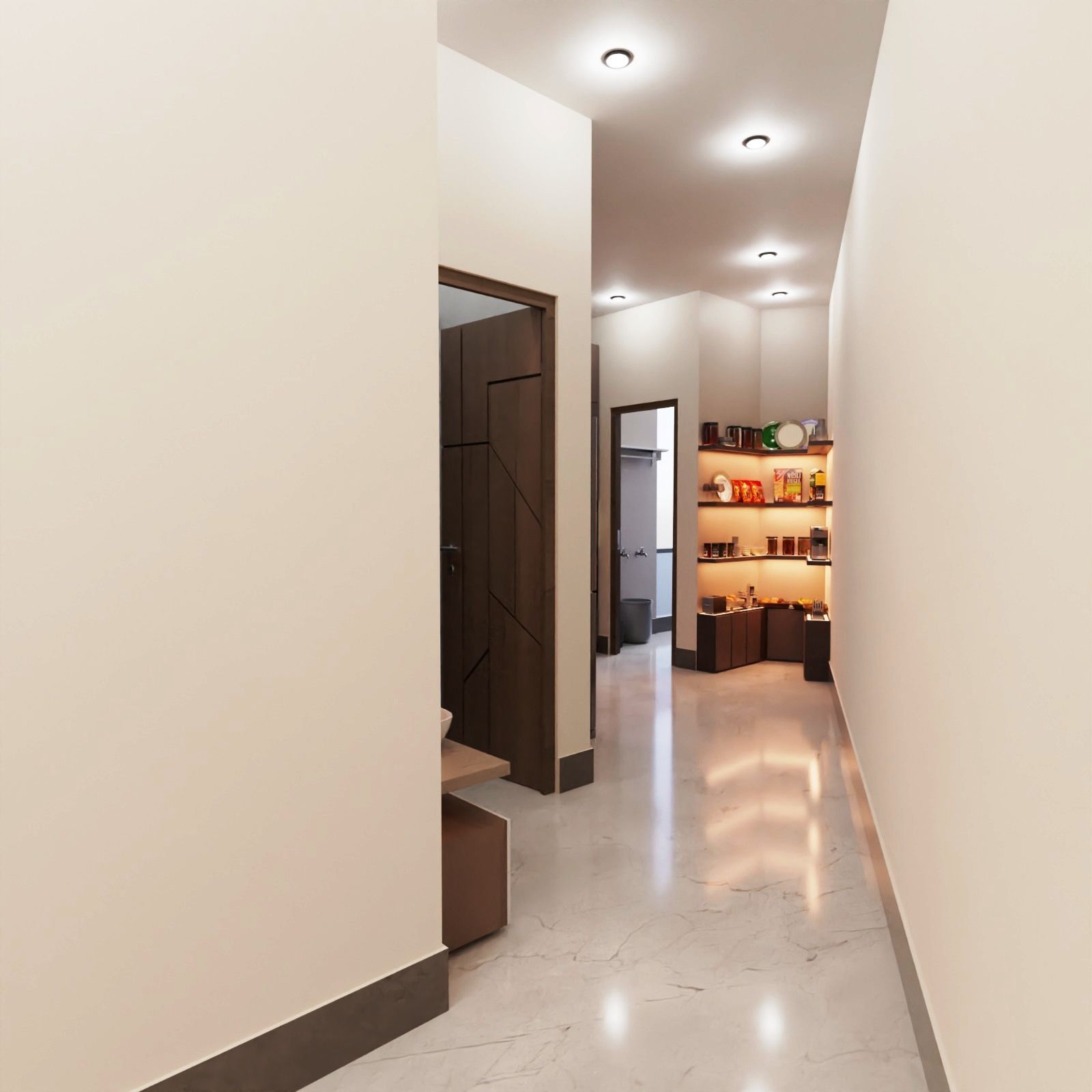 2 BHK Apartment Interior with Assets DS3 Low-poly 3D model_14