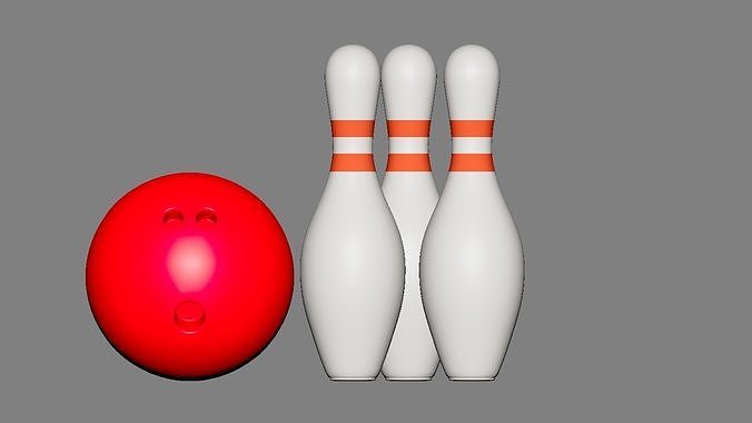 Bowling ball and pin 3D model