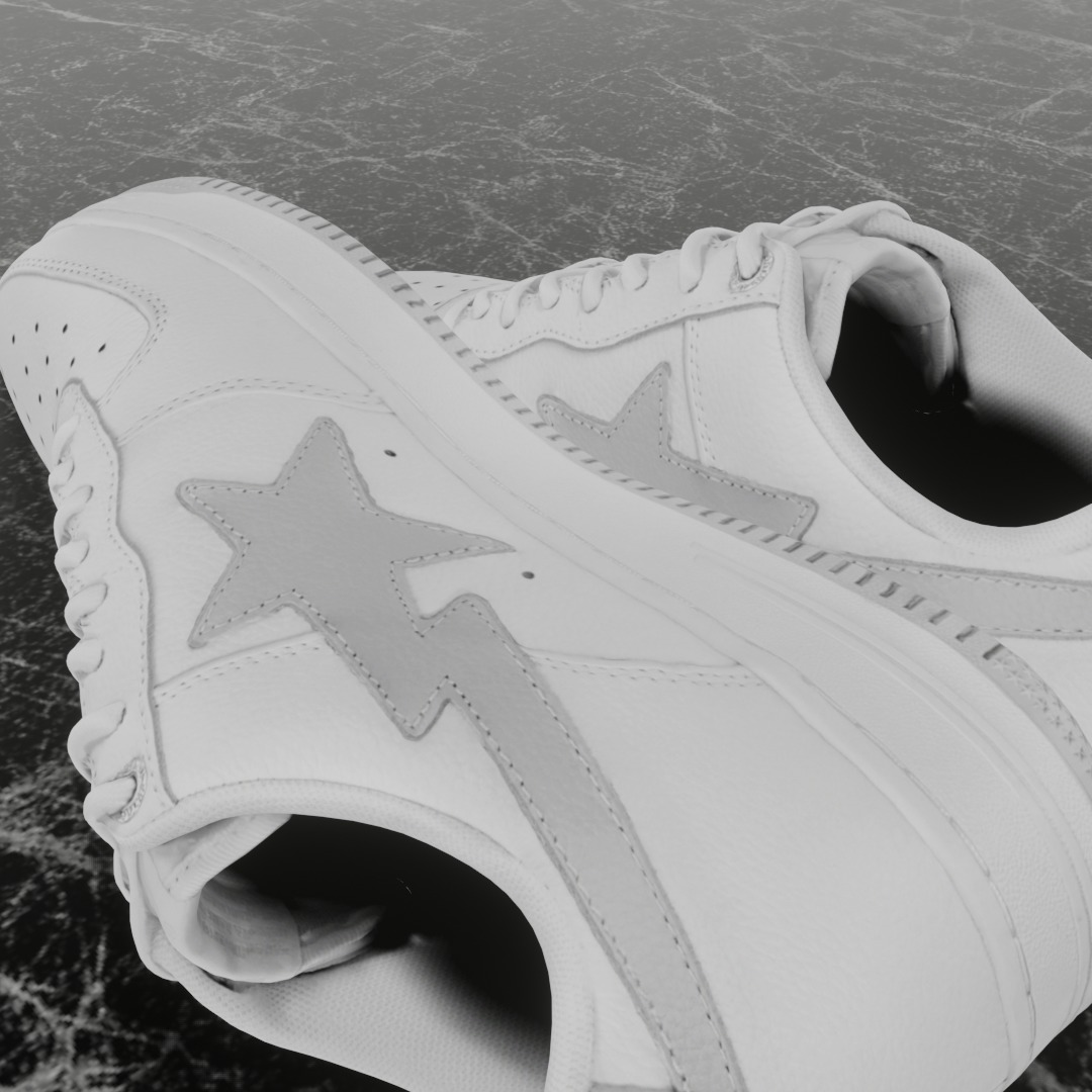 JJJOUND X BAPE STA 3D SHOES Low-poly 3D model_8