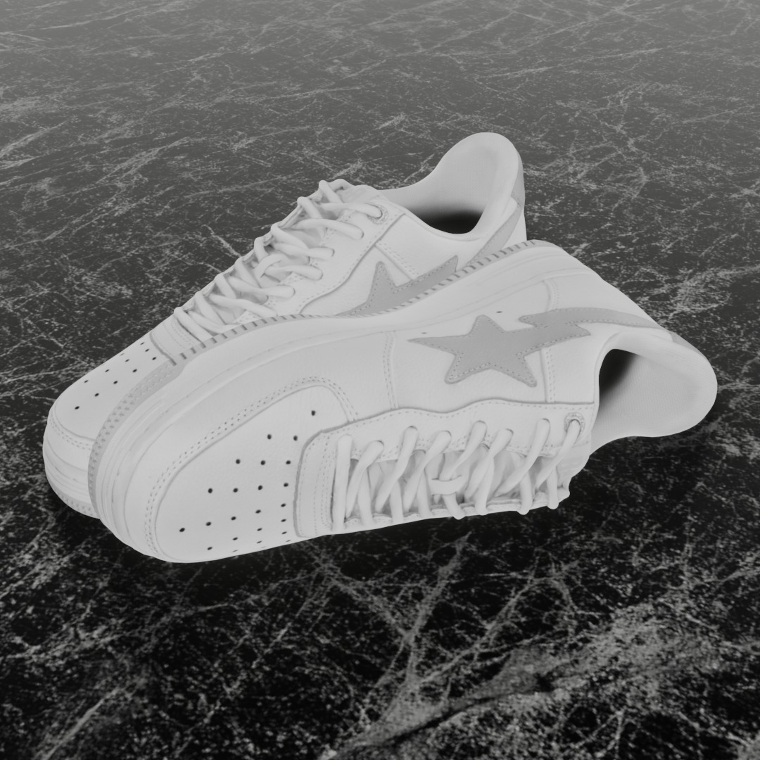 JJJOUND X BAPE STA 3D SHOES Low-poly 3D model_1