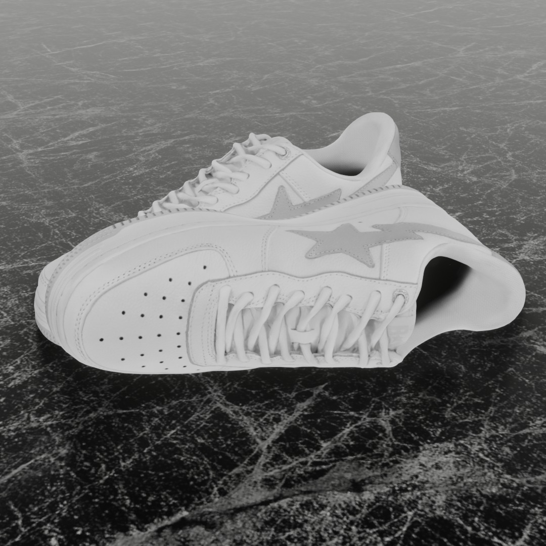 JJJOUND X BAPE STA 3D SHOES Low-poly 3D model_7
