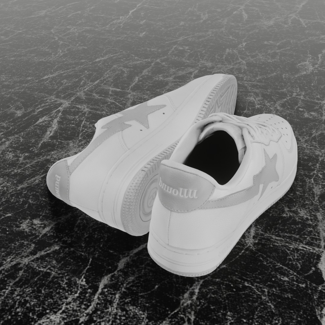 JJJOUND X BAPE STA 3D SHOES Low-poly 3D model_3
