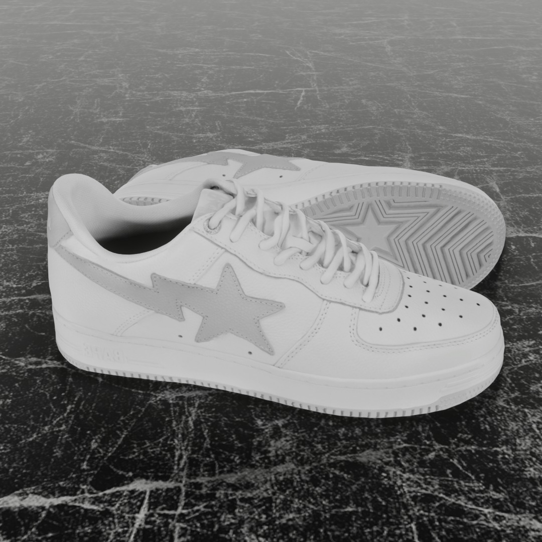 JJJOUND X BAPE STA 3D SHOES Low-poly 3D model_6