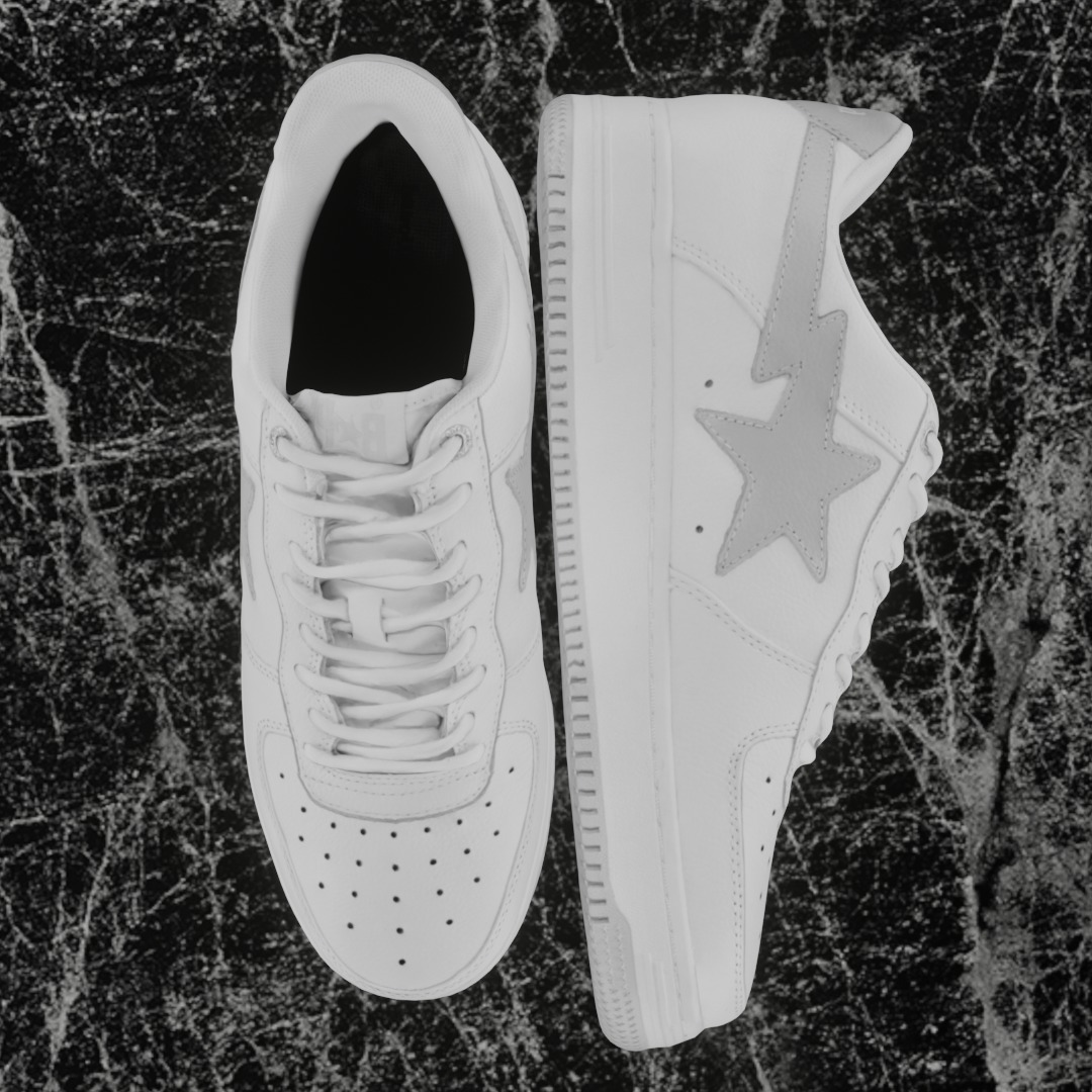 JJJOUND X BAPE STA 3D SHOES Low-poly 3D model_2