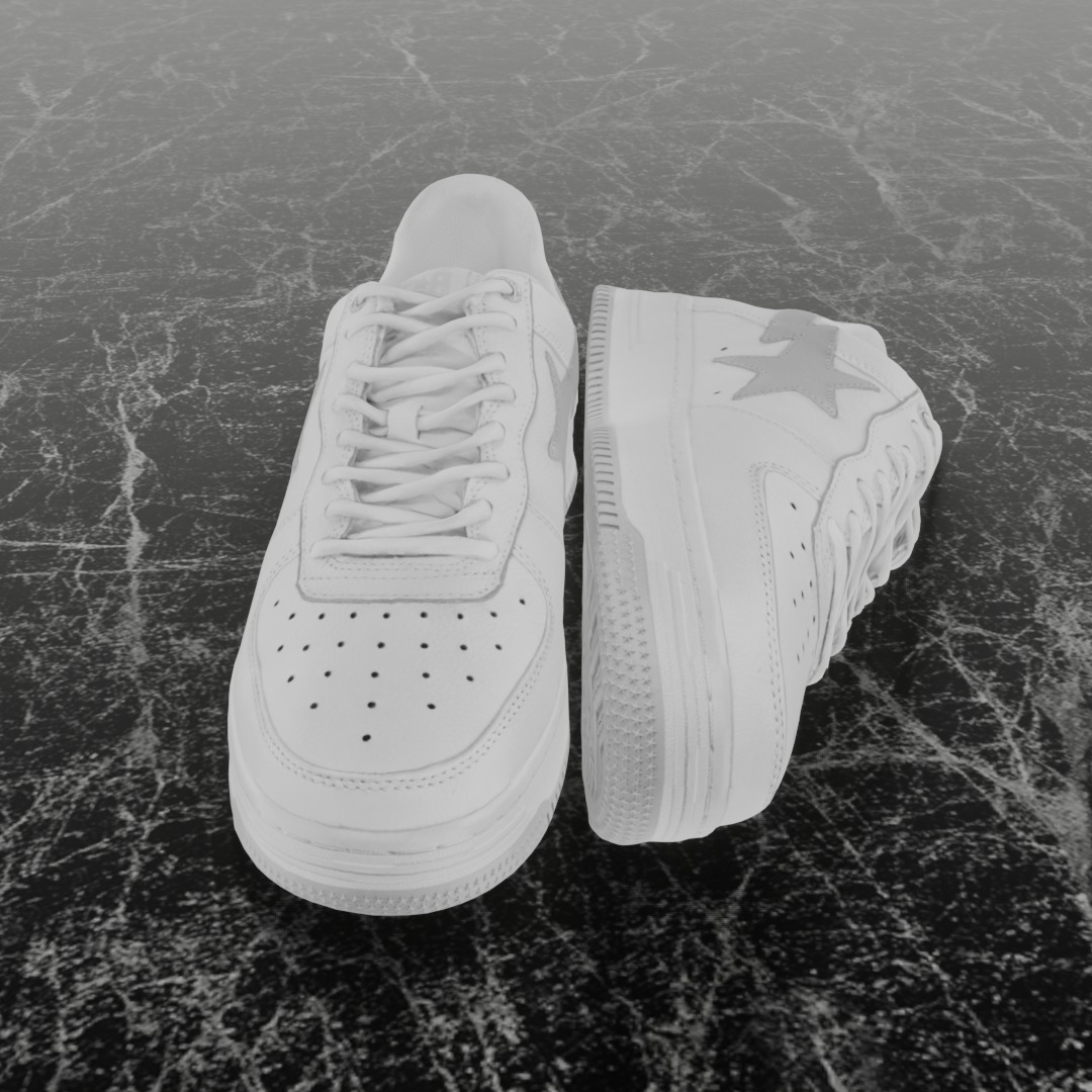 JJJOUND X BAPE STA 3D SHOES Low-poly 3D model_5