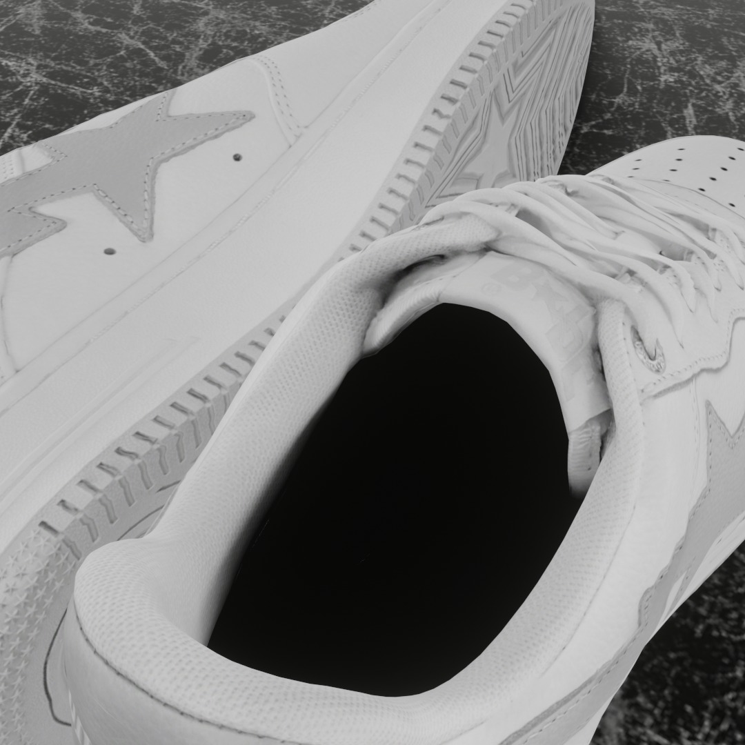 JJJOUND X BAPE STA 3D SHOES Low-poly 3D model_10