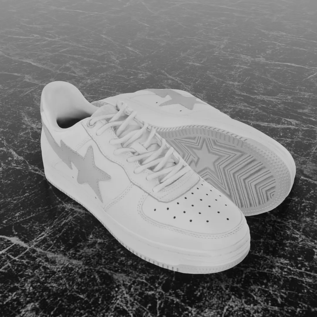 JJJOUND X BAPE STA 3D SHOES Low-poly 3D model_0