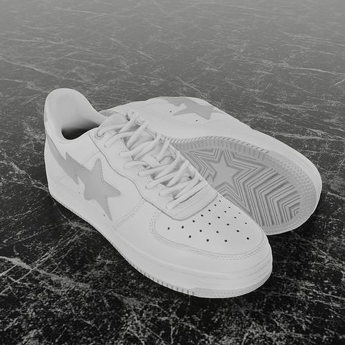JJJOUND X BAPE STA 3D SHOES Low-poly 3D model