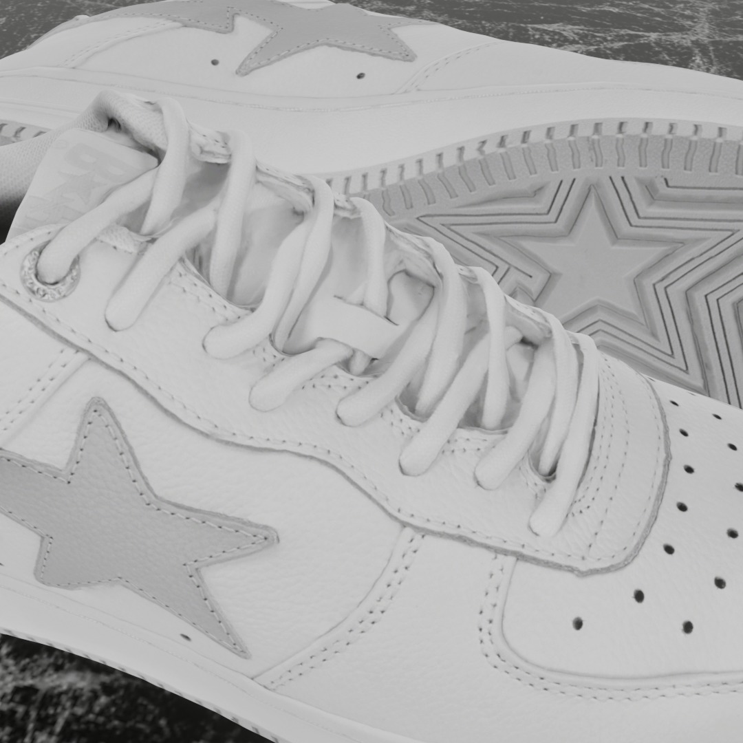 JJJOUND X BAPE STA 3D SHOES Low-poly 3D model_9