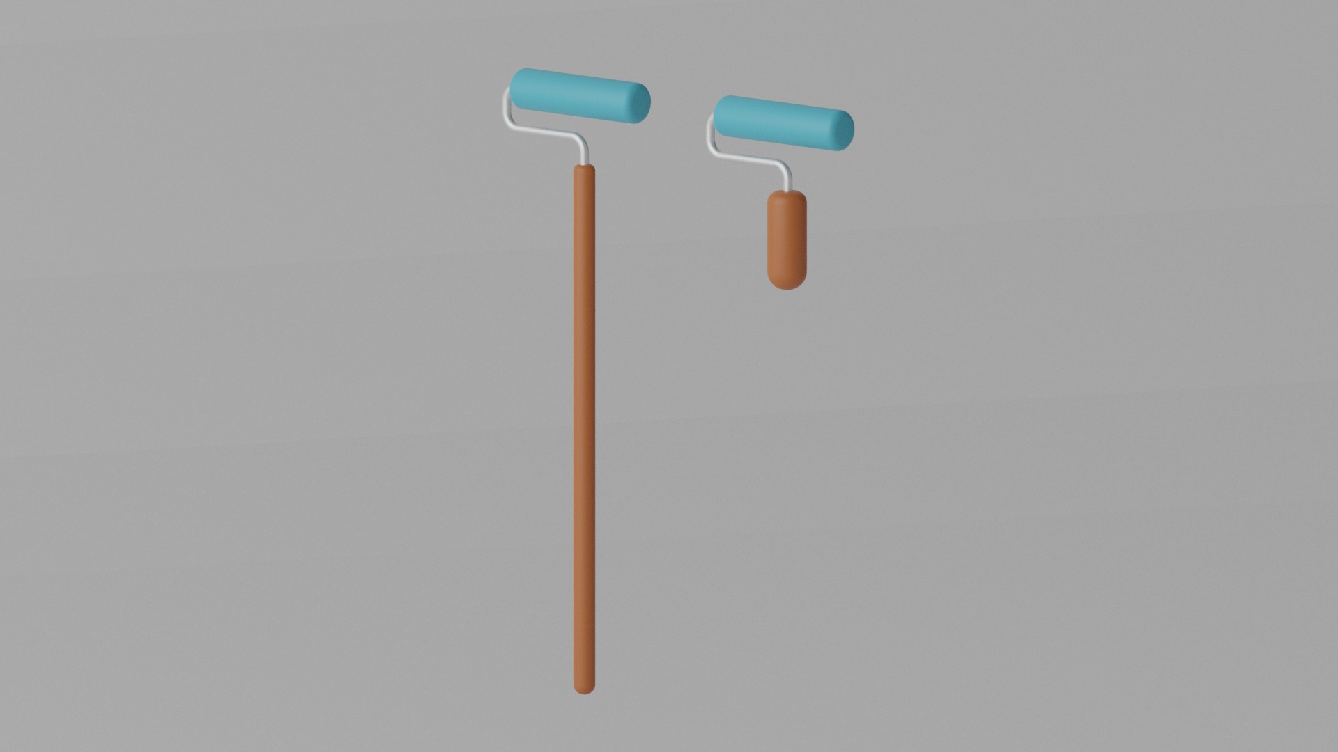 Cartoon Paint Roller 3D model_2