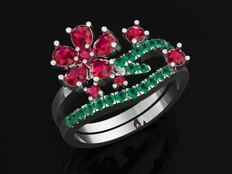 Flower ring Free 3D print model