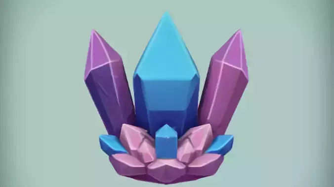 colorful crystal cluster