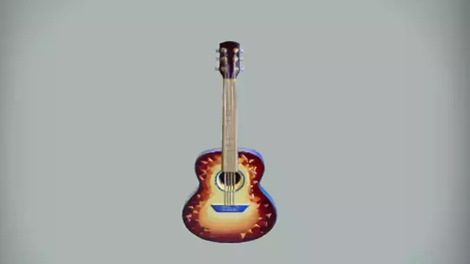 acoustic guitar with decorative design