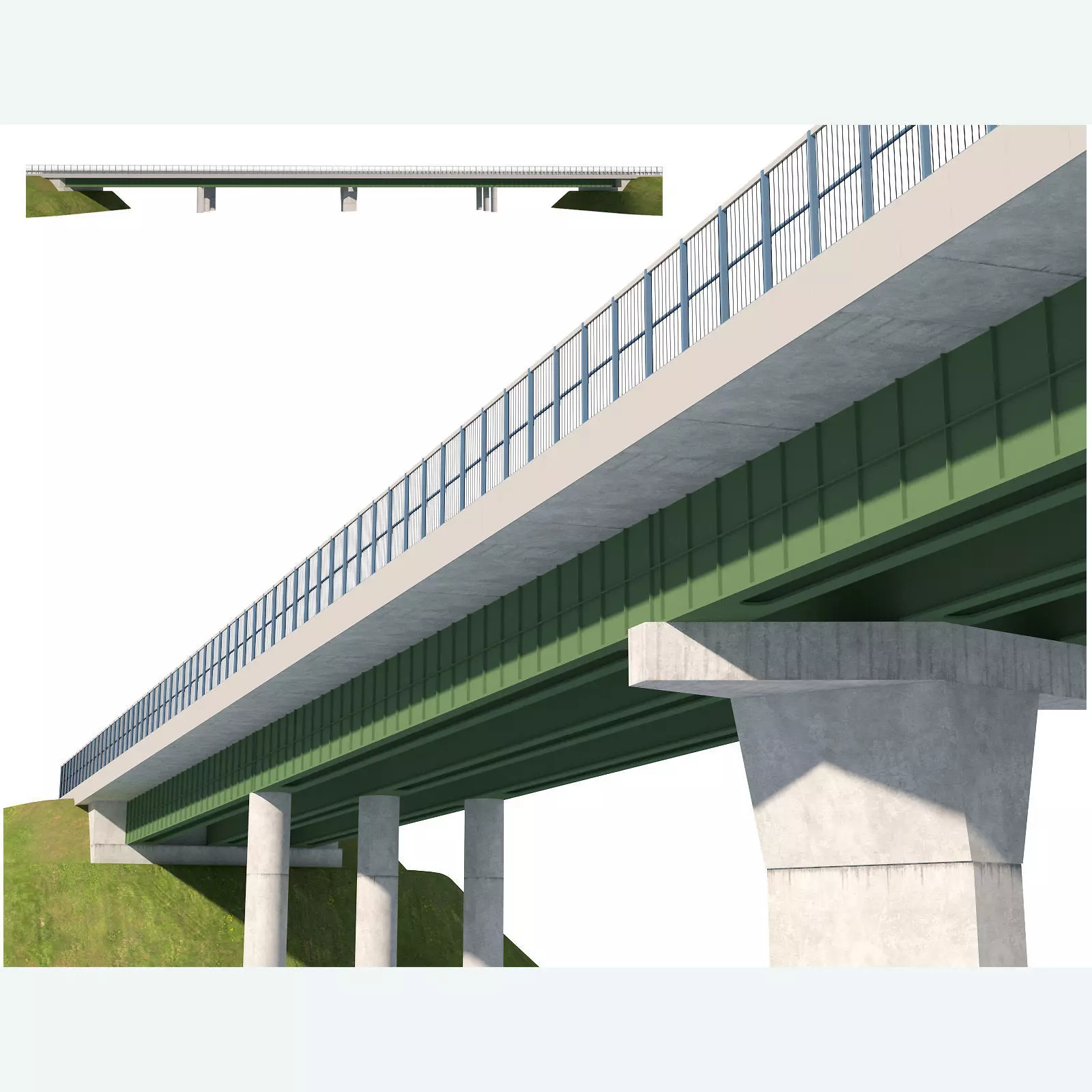 Road bridge one lane 02 3D model