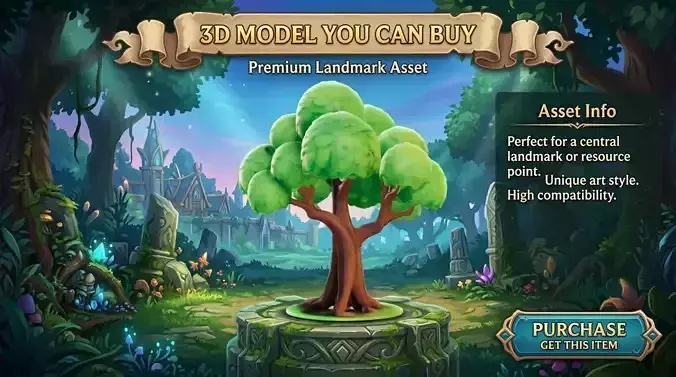 stylized tree for game prop-4