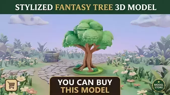 stylized tree for game prop-3