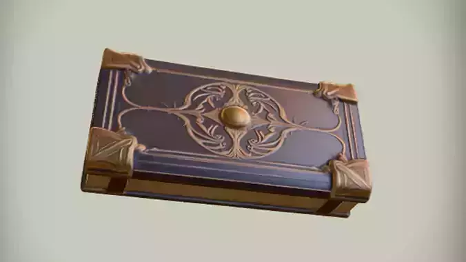 ornate leather-bound book 3D Game Ready Model