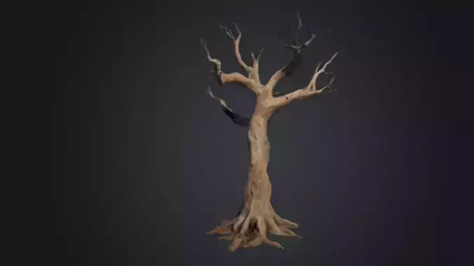 Dead Tree stylized for game ready 3D model