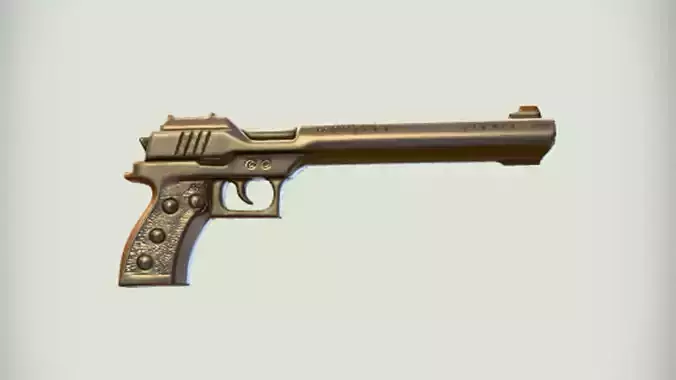 pistol firearm  3D Game Ready Model