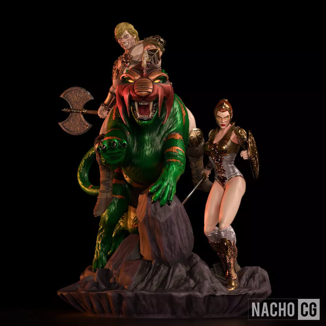 Fan art - MOTU GOOD GUYS fan art - Diorama 3D print model_0