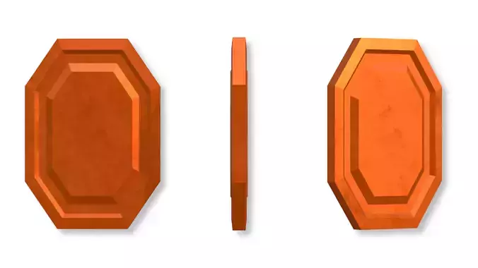 Stylized Copper Silver and Gold Coins