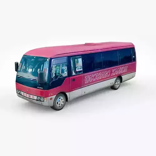 Mitsubishi Rosa Fuso 2007 lowpoly bus Low-poly 3D model