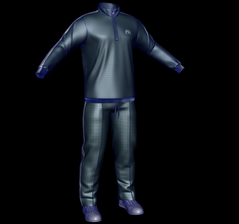 Track suit 3D model_2