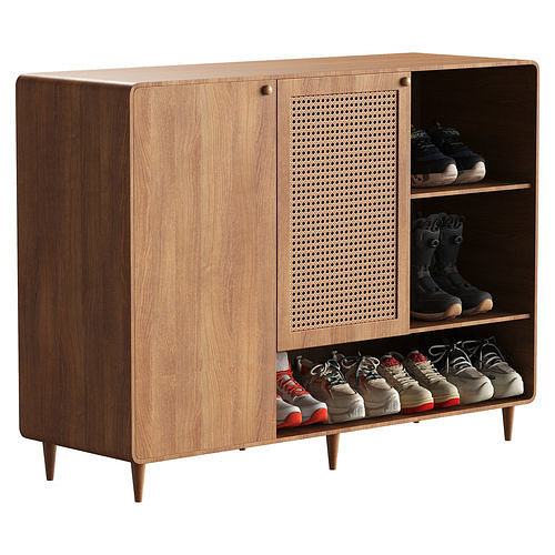 Shoes Cabinet Set Low-poly 3D model