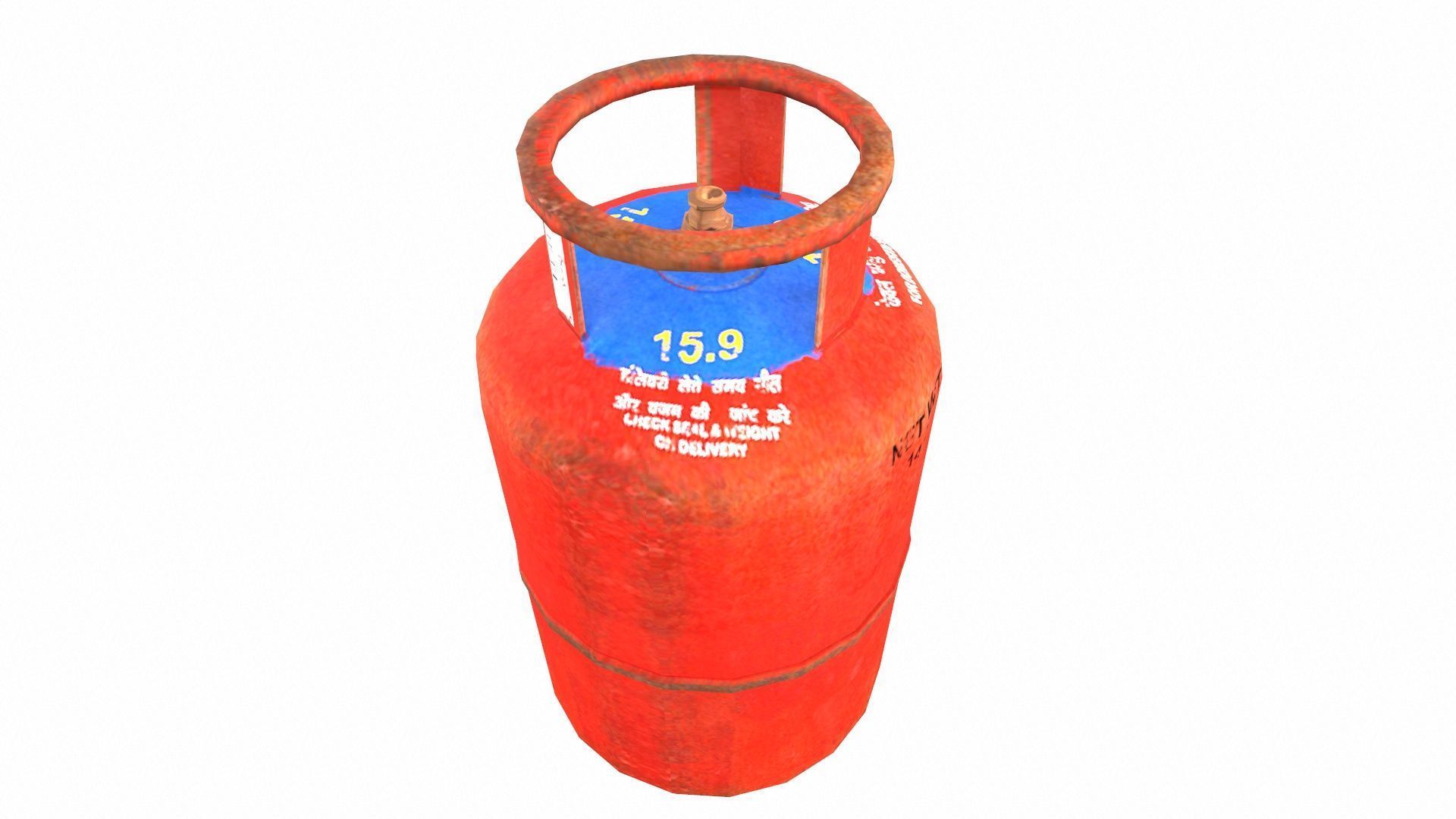 Gas Cylinder Low-poly 3D model_5