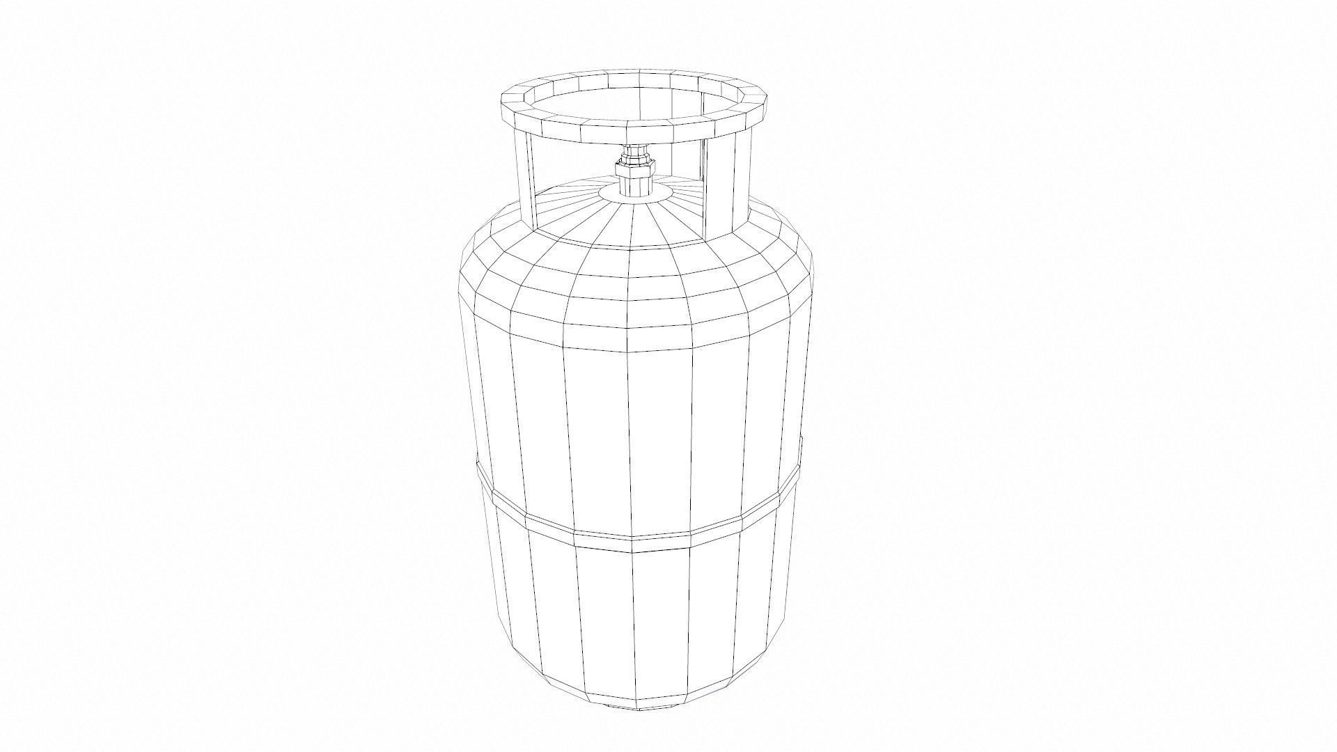 Gas Cylinder Low-poly 3D model_8