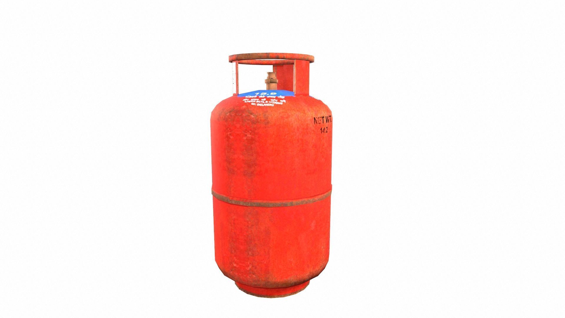 Gas Cylinder Low-poly 3D model_6