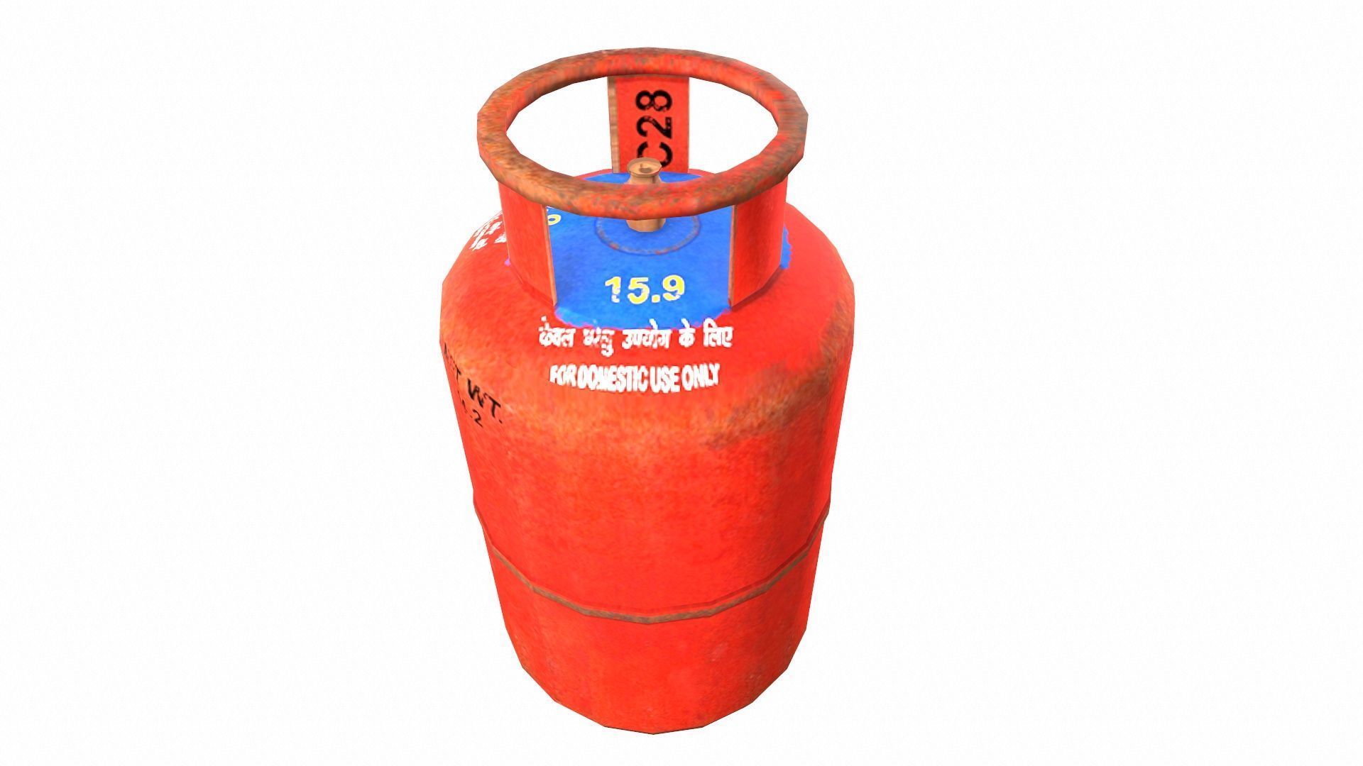 Gas Cylinder Low-poly 3D model_2