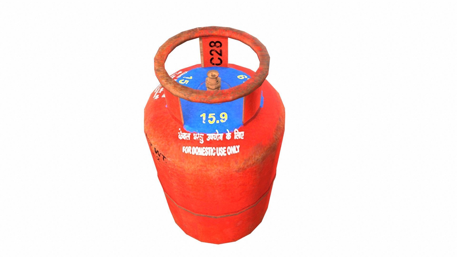 Gas Cylinder Low-poly 3D model_4