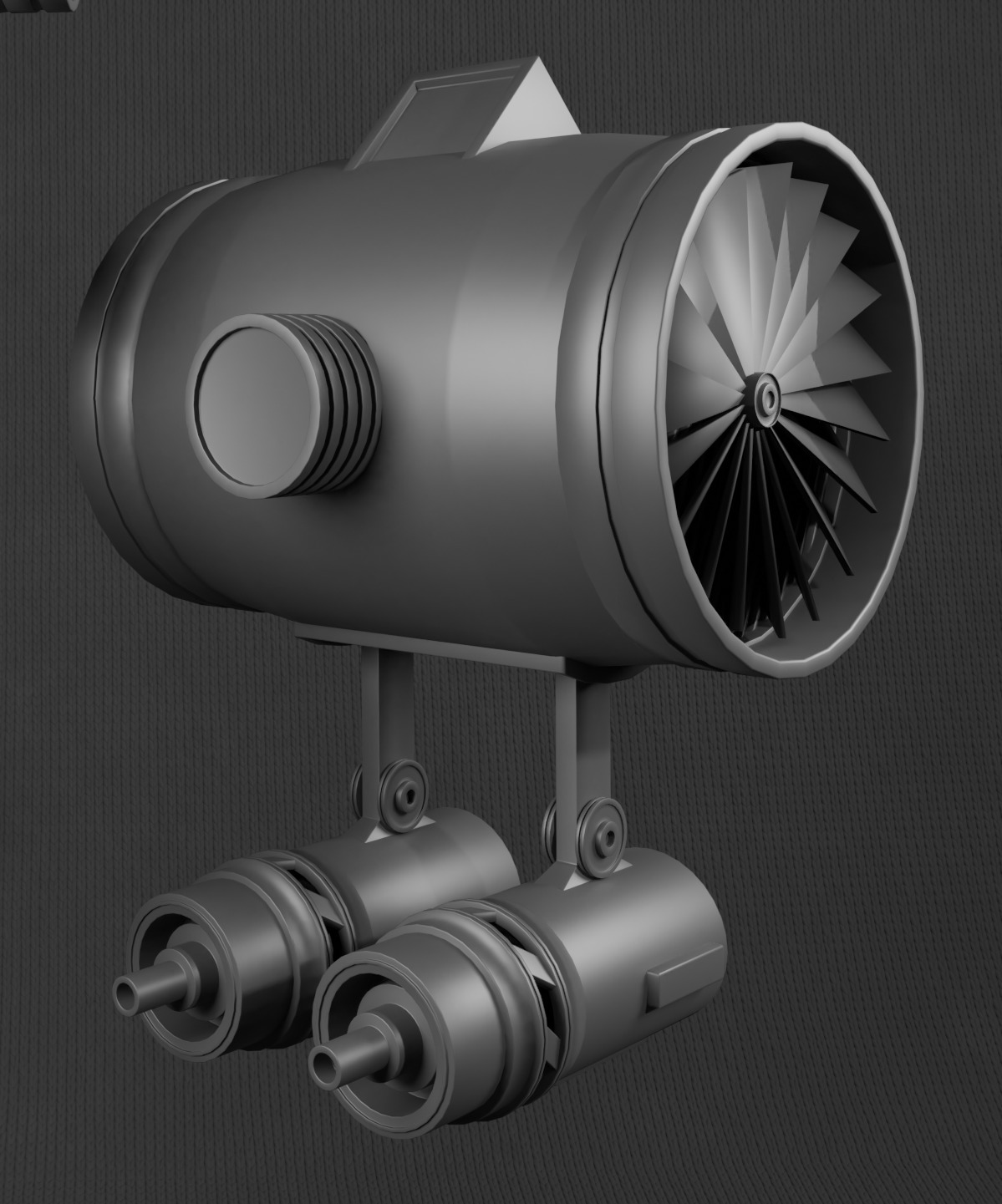 Destroyer-style space combat spacecraft - 3d Low-poly Low-poly 3D model_4