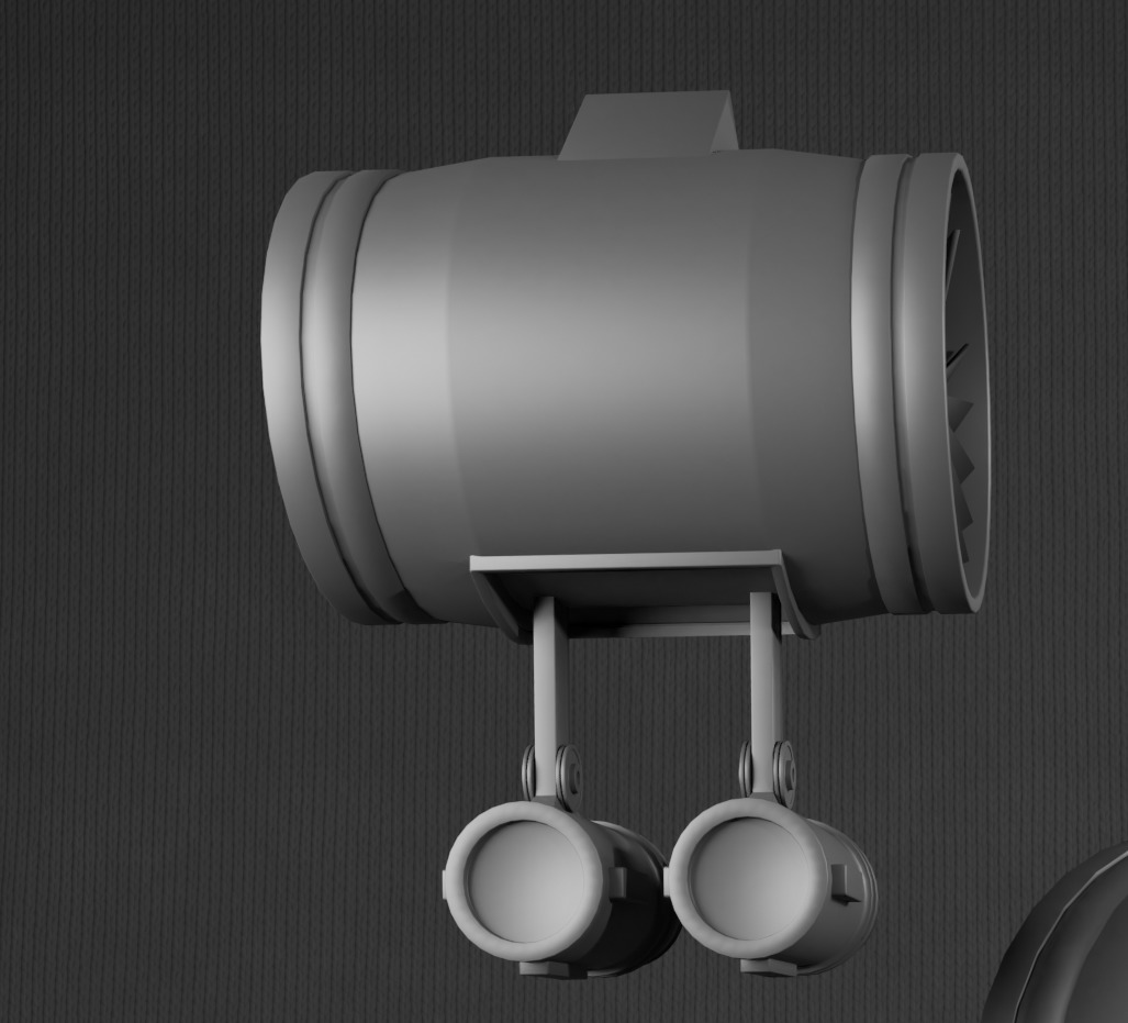 Destroyer-style space combat spacecraft - 3d Low-poly Low-poly 3D model_3