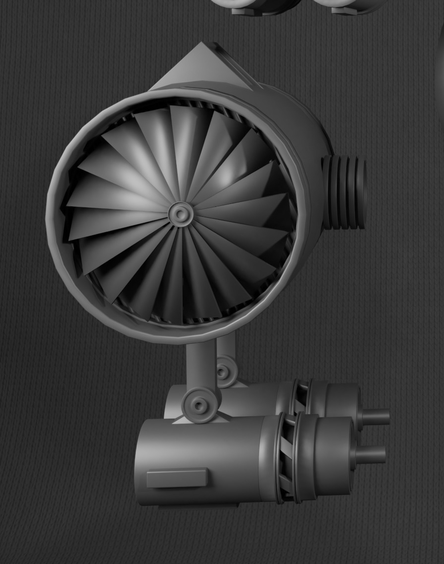 Destroyer-style space combat spacecraft - 3d Low-poly Low-poly 3D model_2