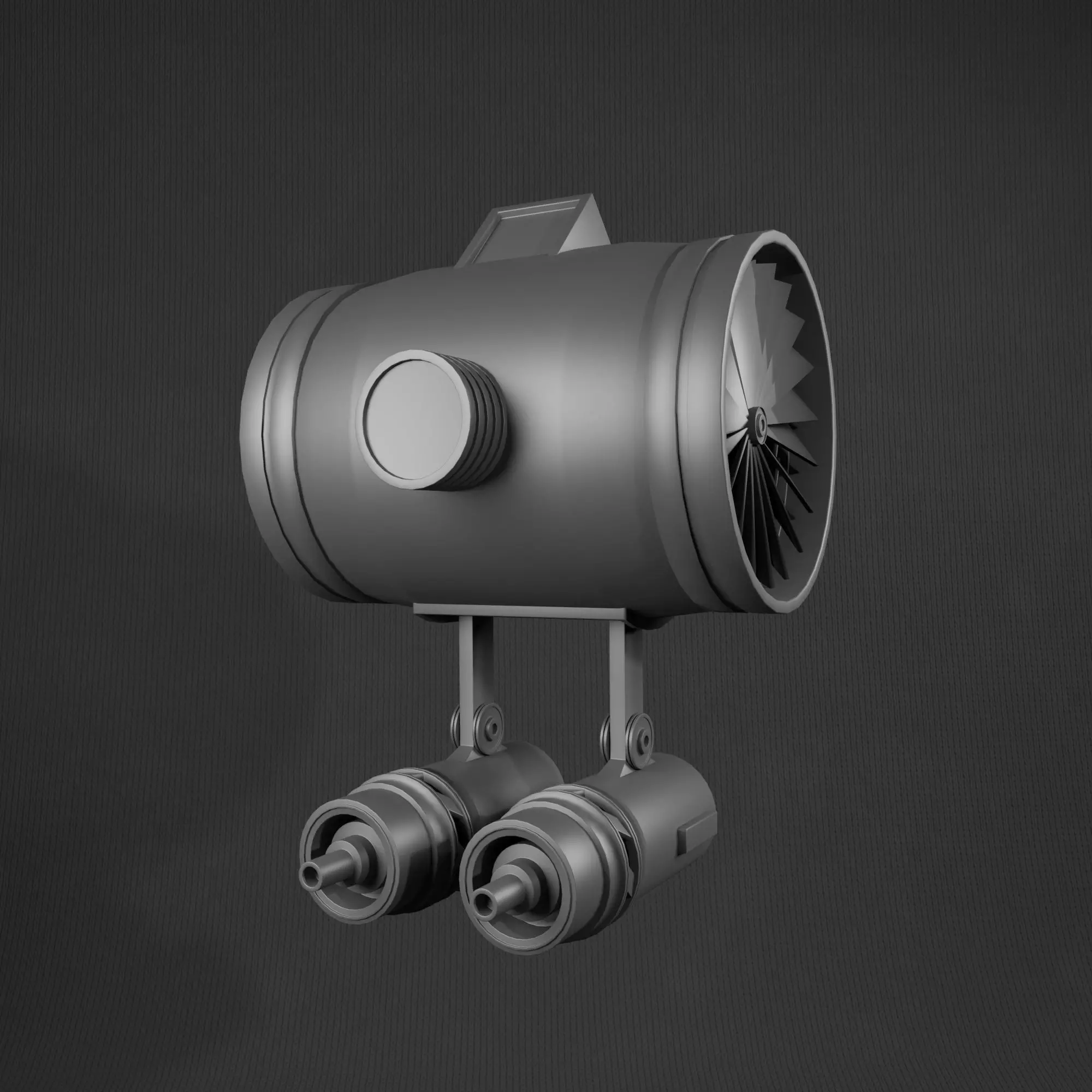 Destroyer-style space combat spacecraft - 3d Low-poly Low-poly 3D model_0