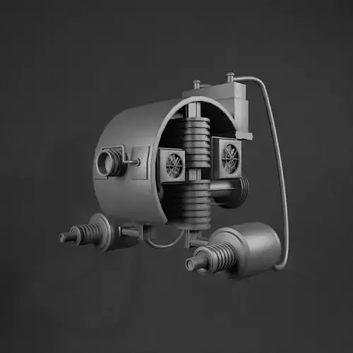 Destroyer-style space combat spacecraft - 3d Low-poly