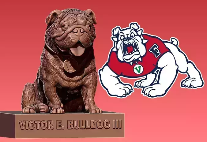 NCAA - Fresno State Bulldogs MASCOT STATUE - 3D PRINT 3D print model
