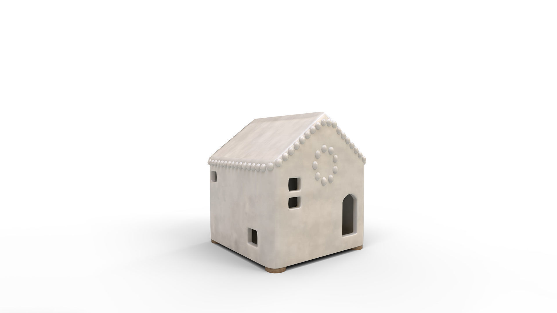 Handmade Ceramic Christmas Village House Mini 3D model_2