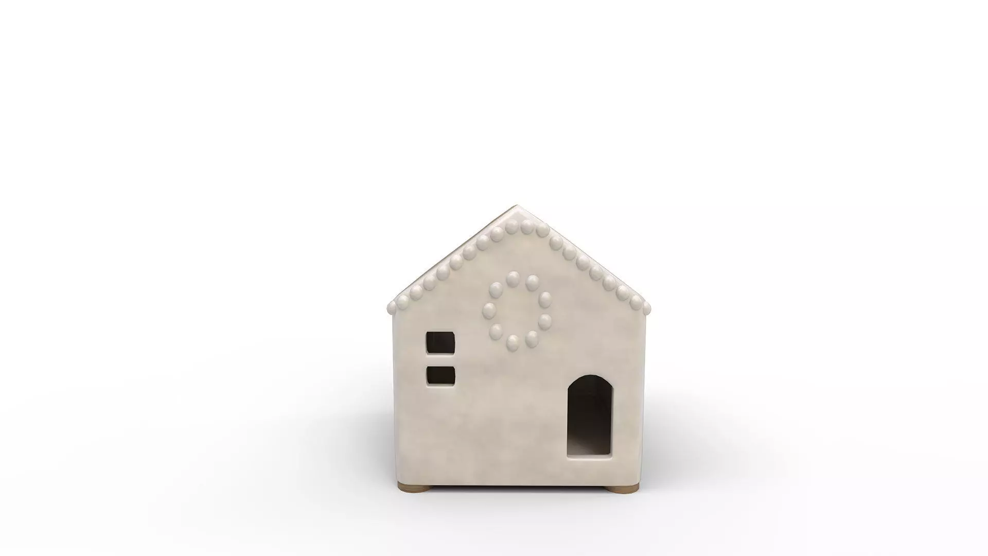 Handmade Ceramic Christmas Village House Mini 3D model_0