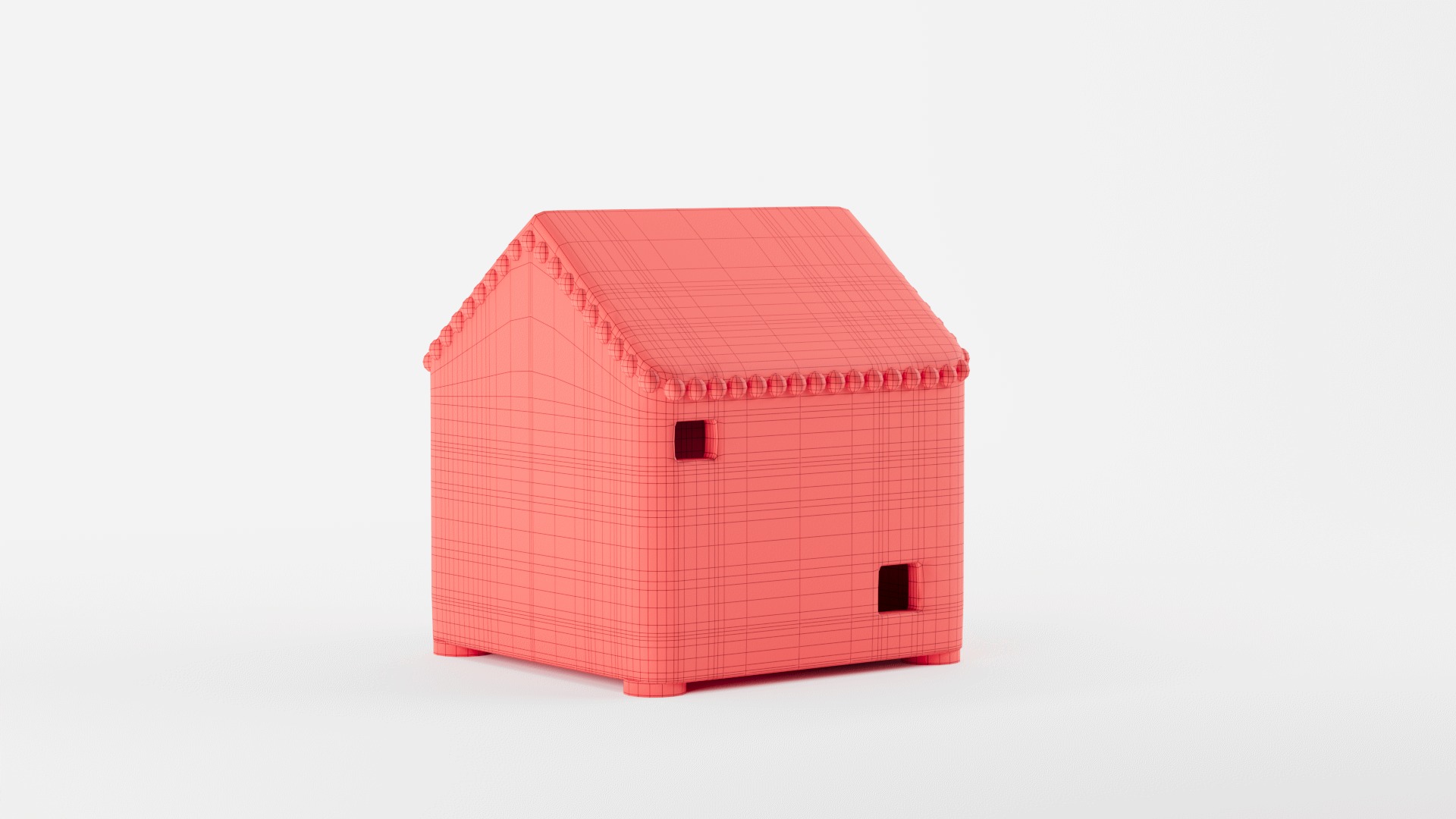 Handmade Ceramic Christmas Village House Mini 3D model_10