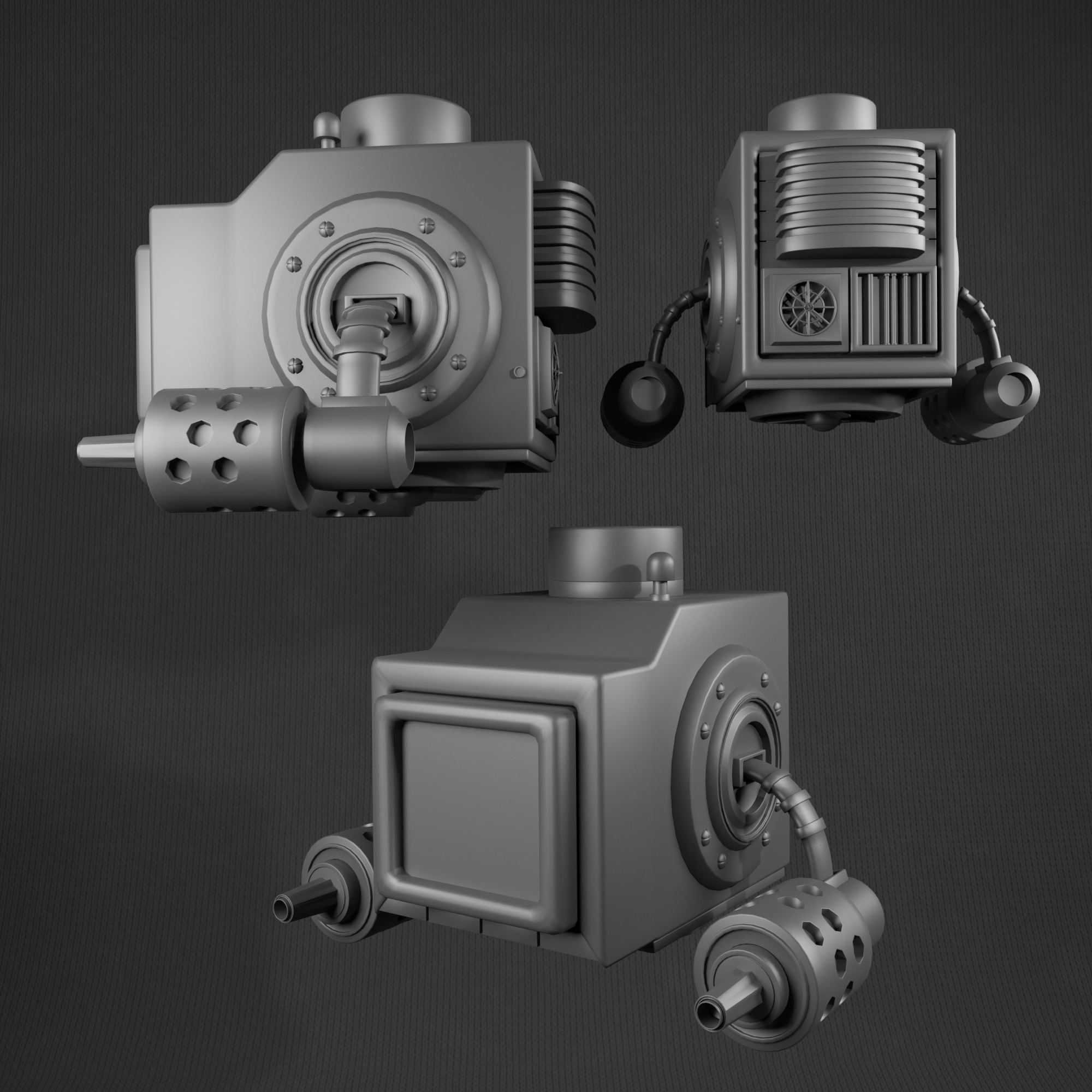 Destroyer-style space combat spacecraft - 3d Low-poly Low-poly 3D model_1