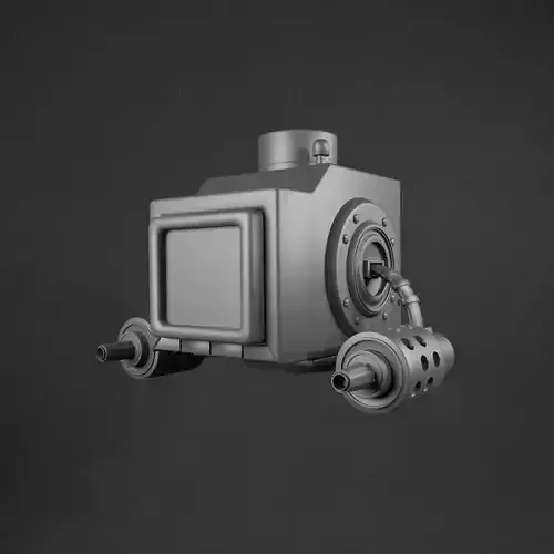 Destroyer-style space combat spacecraft - 3d Low-poly