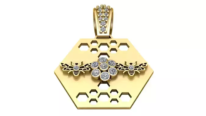 HONEY BEE DESIGN PENDANT 3D PRINTABLE MODEL