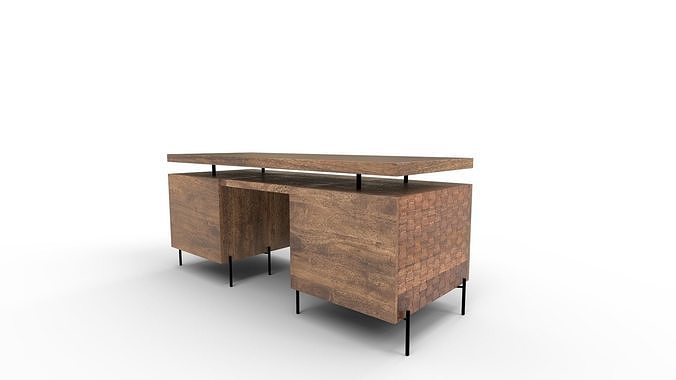 Raffael Carved Wood Executive Desk 3D model 3