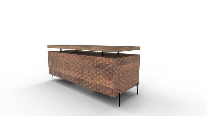 Raffael Carved Wood Executive Desk 3D model 7