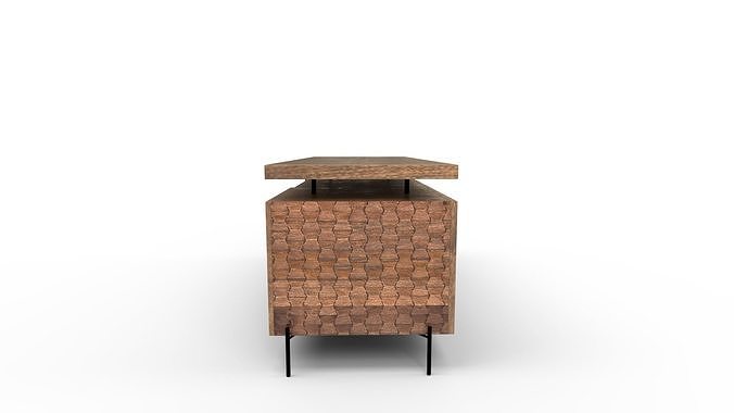 Raffael Carved Wood Executive Desk 3D model 4